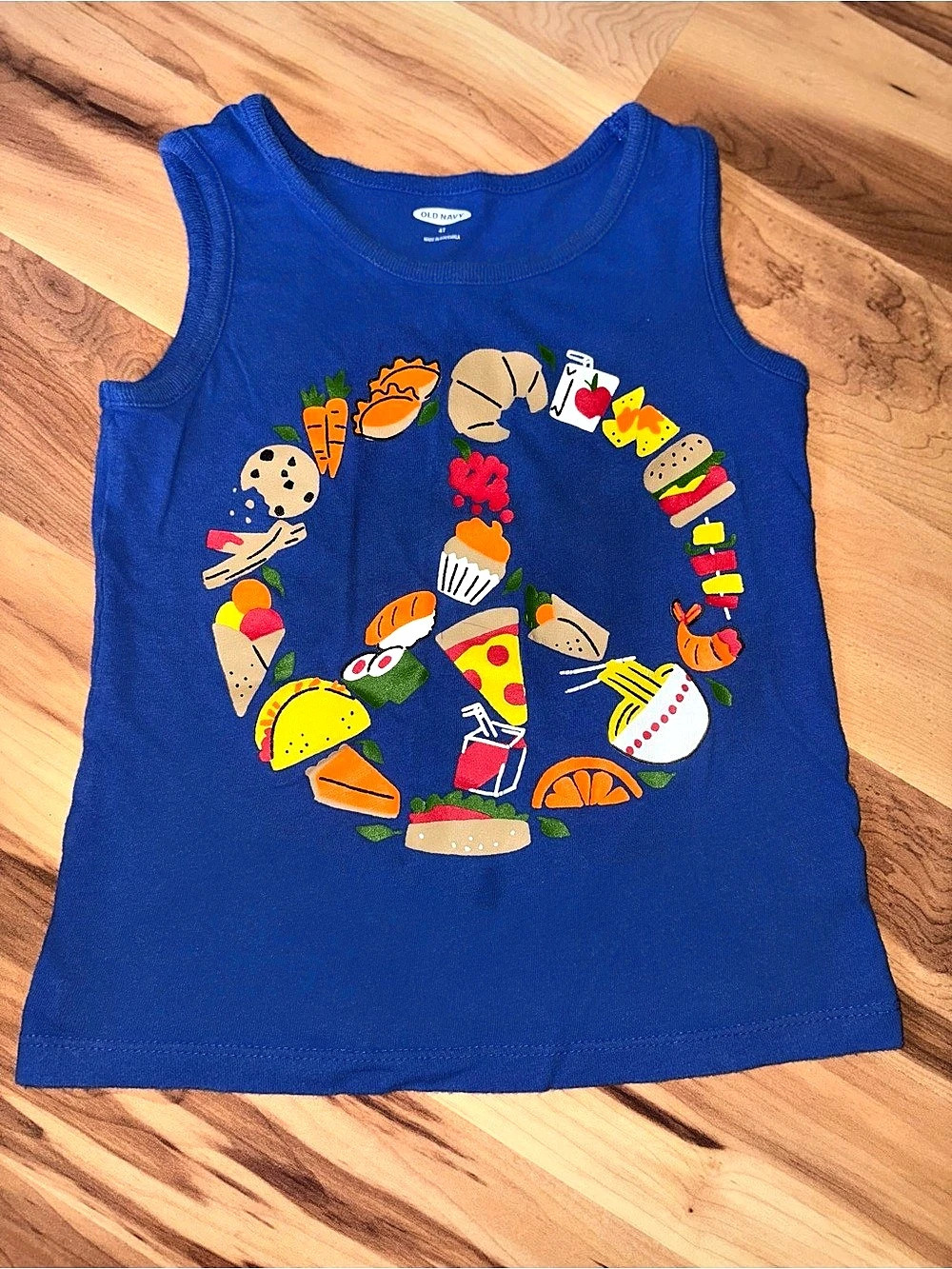 Old Navy Boys 4T Blue Graphic Tank Top